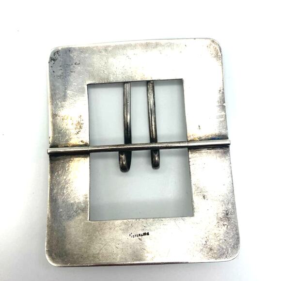 VTG Sterling Silver Victorian Belt Buckle Stamped‎ La Pierre floral Rare - Picture 4 of 4